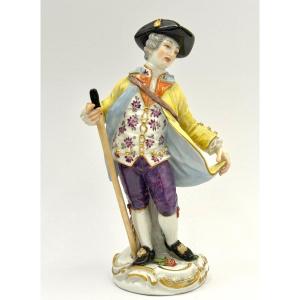 Meissen - Porcelain Figure Of A Child Gardener With Shepherd's Crook