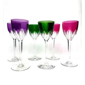 Baccarat - Set Of 6 Genova Model Wine Glasses 