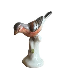 Meissen - Miniature Porcelain Figure Of A Bullfinch