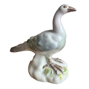 Meissen - Miniature Porcelain Figure Of A Peacock