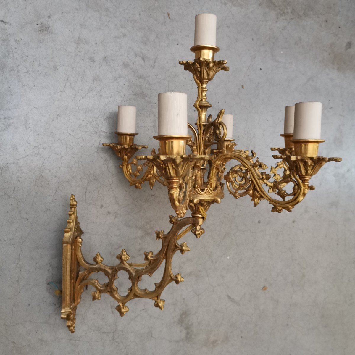 Pair Of Gothic Style Sconce-photo-6