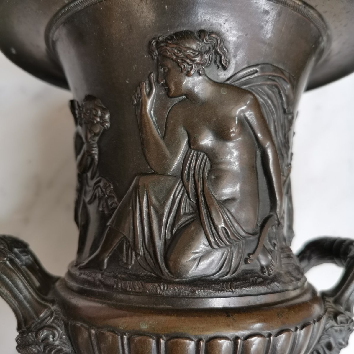 Medici Bronze Vase Height 23 Cm-photo-3