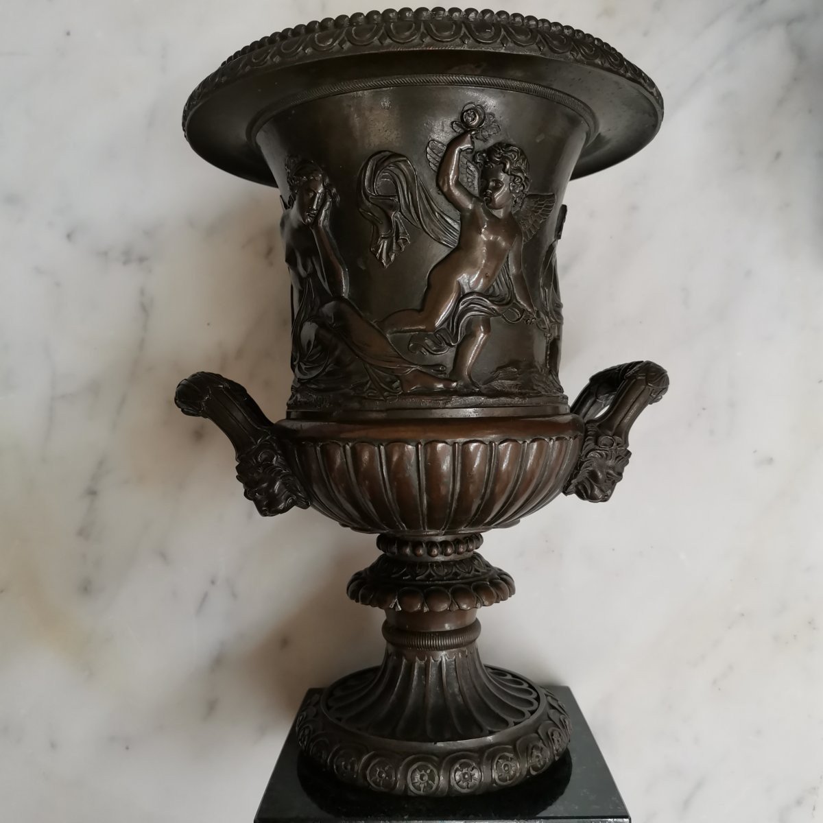 Medici Bronze Vase Height 23 Cm-photo-7