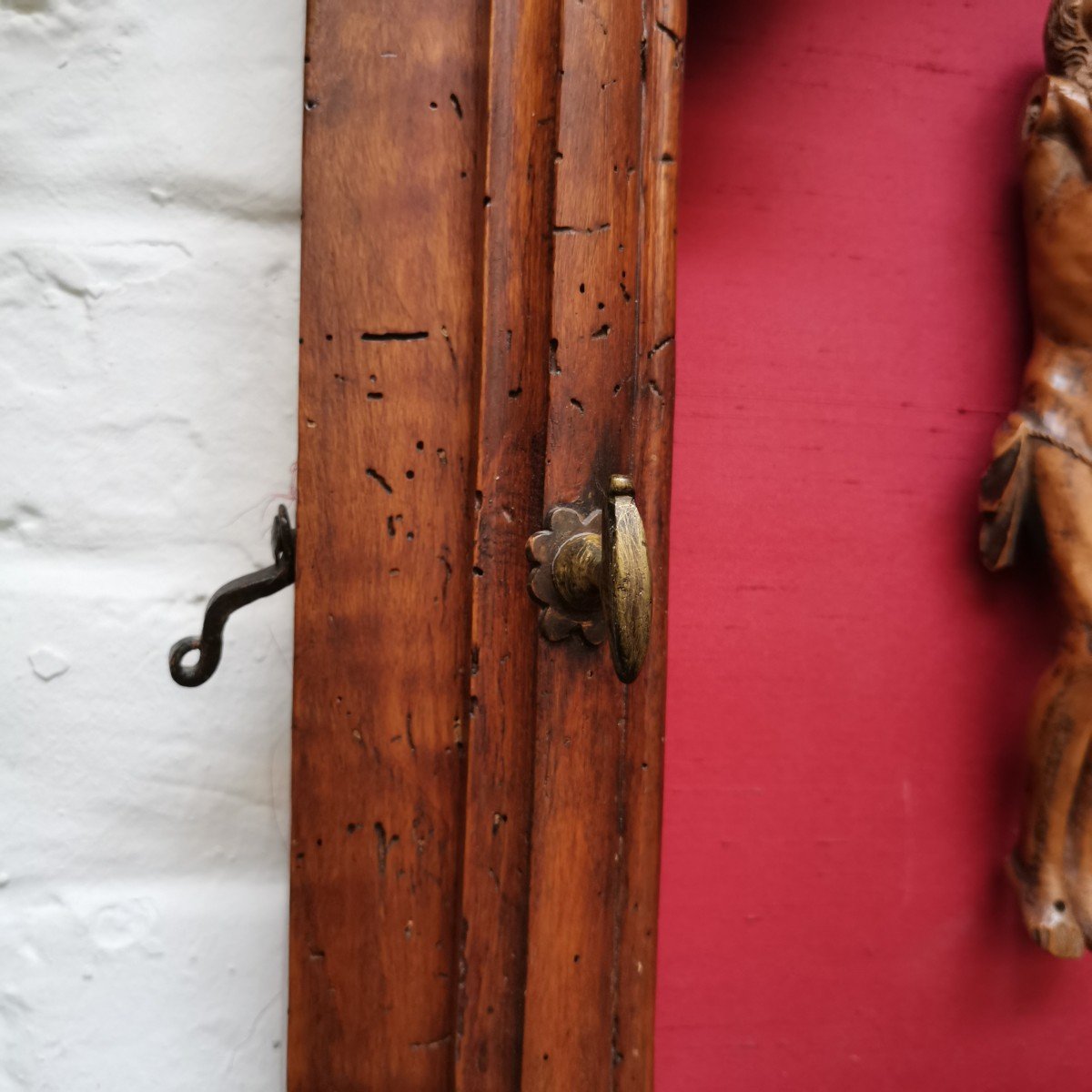 Christ In Carved Wood In A Frame-photo-2