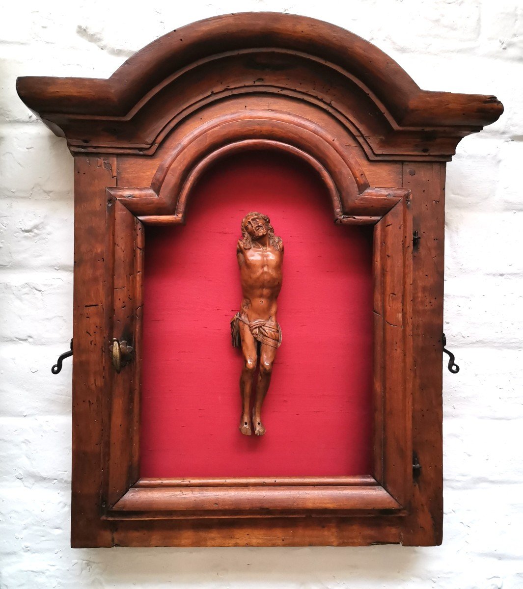 Christ In Carved Wood In A Frame