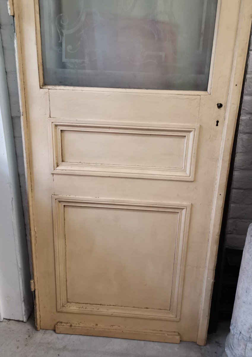 3 Portes d' Intérieur à Vitres Sablées et gravées + 3 autres  vitres -photo-2