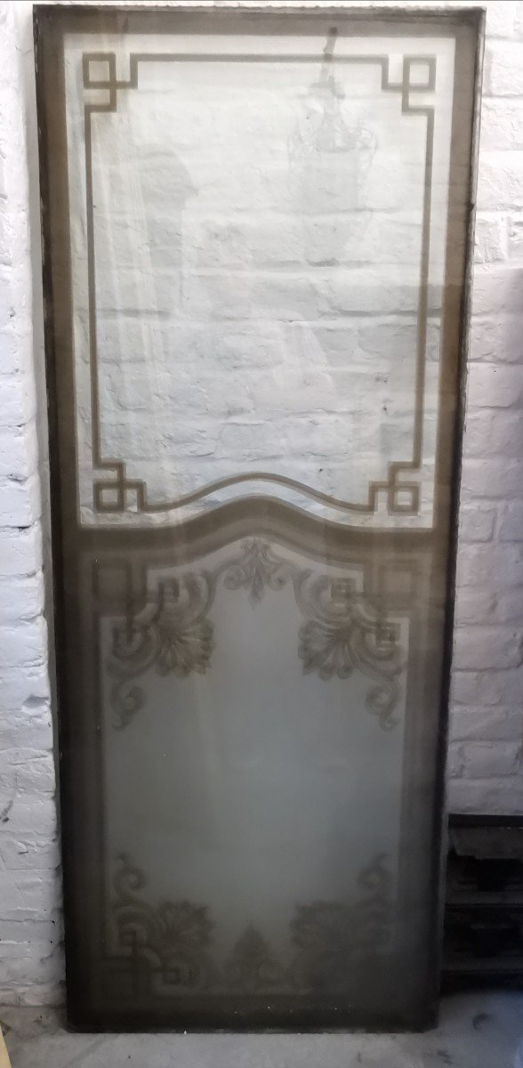 3 Portes d' Intérieur à Vitres Sablées et gravées + 3 autres  vitres -photo-4