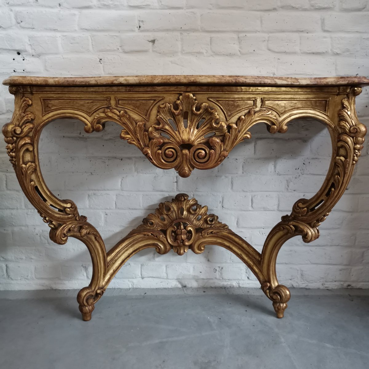 Golden Wood Console. Louis XV-photo-5