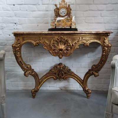 Golden Wood Console. Louis XV