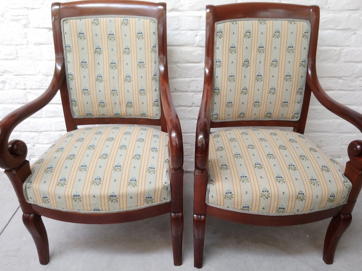 2 Armchairs And 2 Louis Philippe Chairs-photo-2