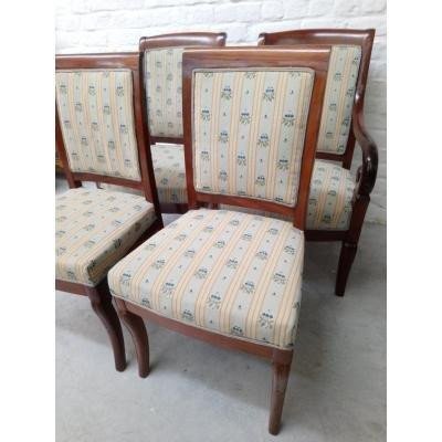 2 Armchairs And 2 Louis Philippe Chairs