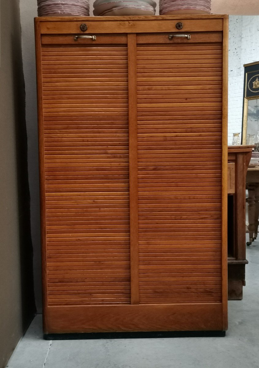 Oak Curtain File Cabinet-photo-2