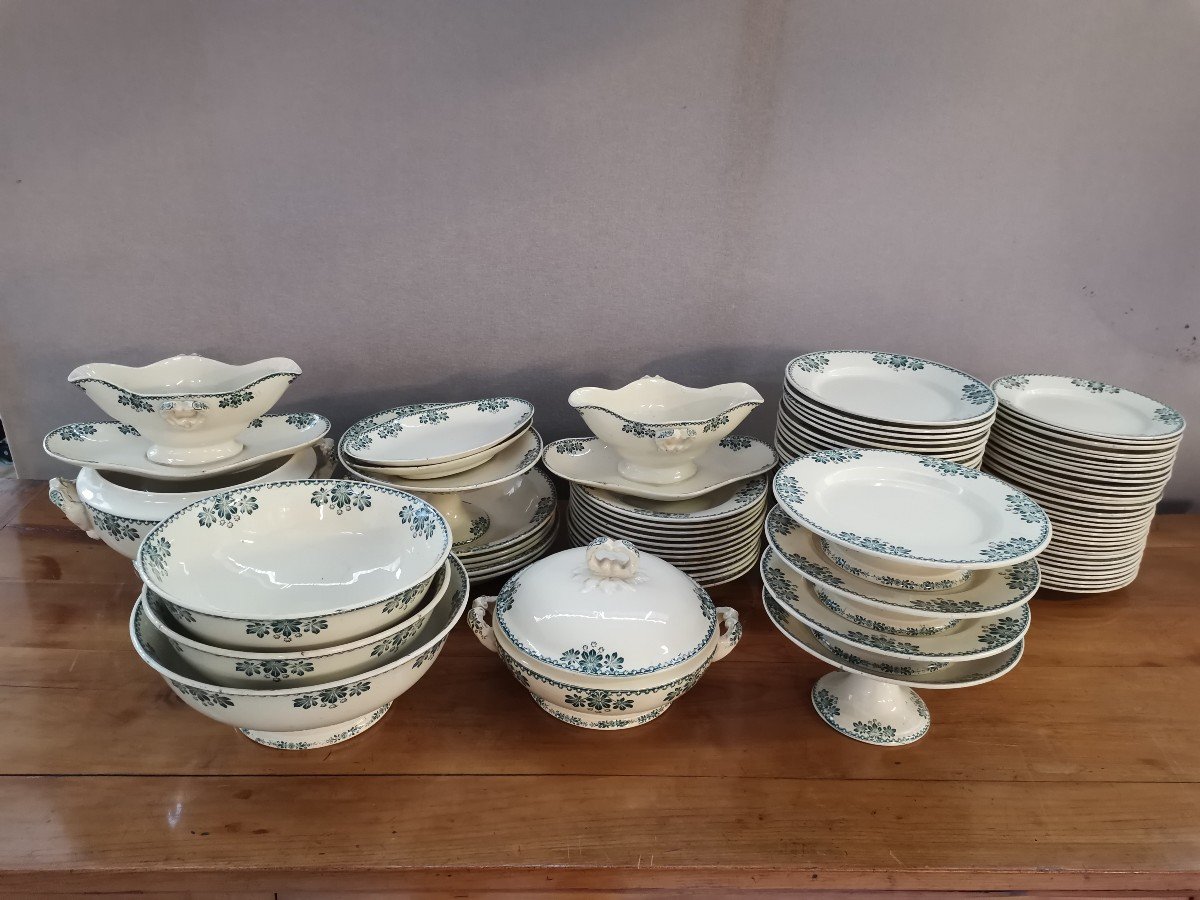 Table Service 80 Pieces Earthenware From Gien. Harlem Decor -photo-6