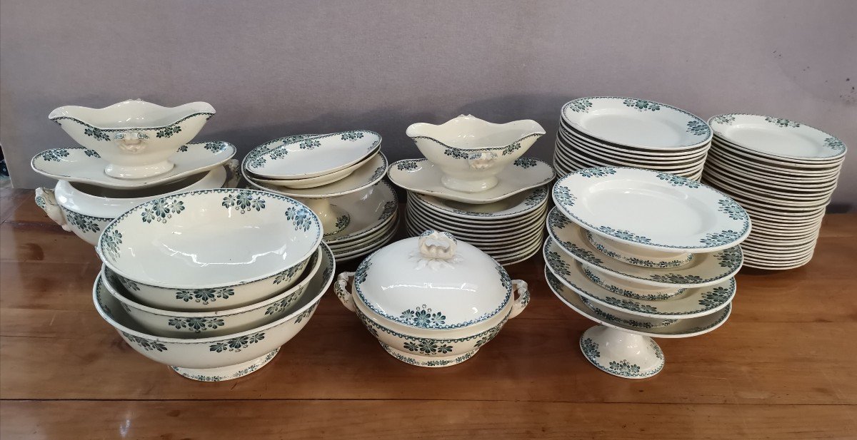 Table Service 80 Pieces Earthenware From Gien. Harlem Decor 