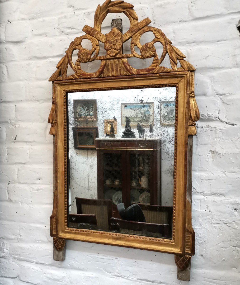 Golden Wood Mirror - Louis XVI Period-photo-2
