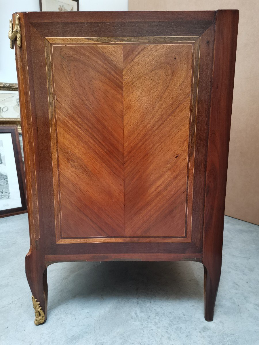 Marquetry Chest Of Drawers Louis XVI Period. Conrad Mauter Stamp -photo-6