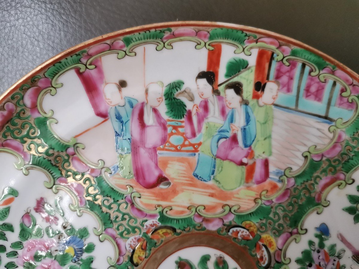 2 Assiettes Famille Rose porcelaine Canton -photo-4