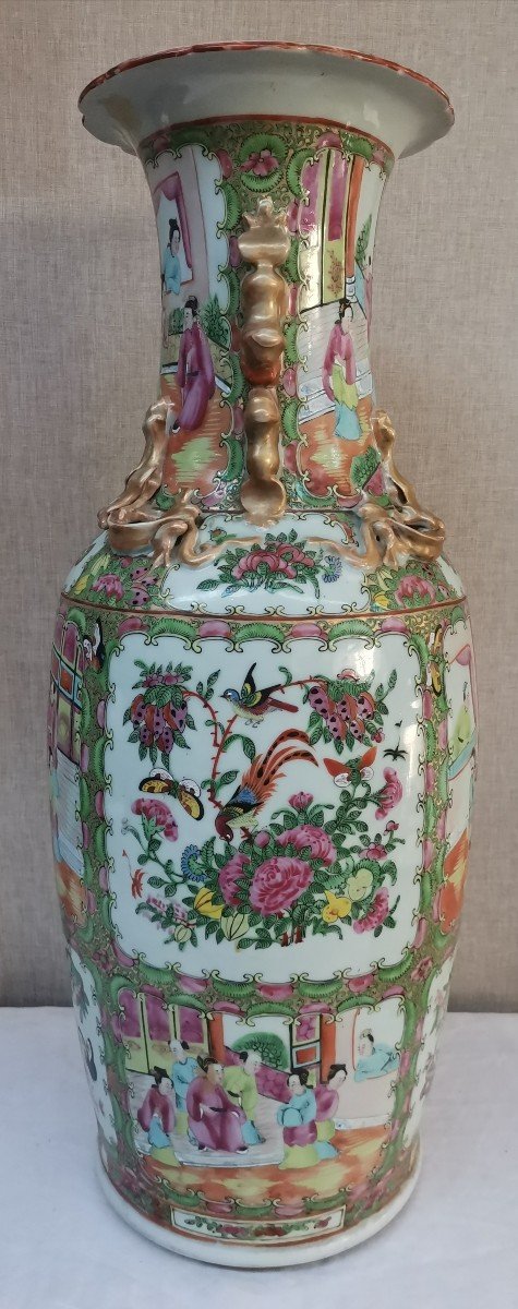 Large Canton Porcelain Vase. China 19th C.-photo-4