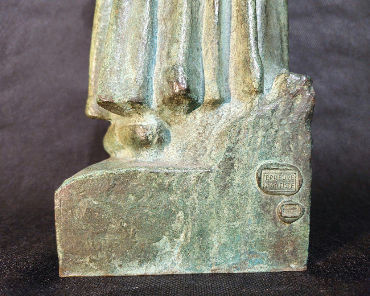 "saint Joan Of Arc" Bronze, Artist's Proof By Albert Marius Patrisse Circa 1943.-photo-4