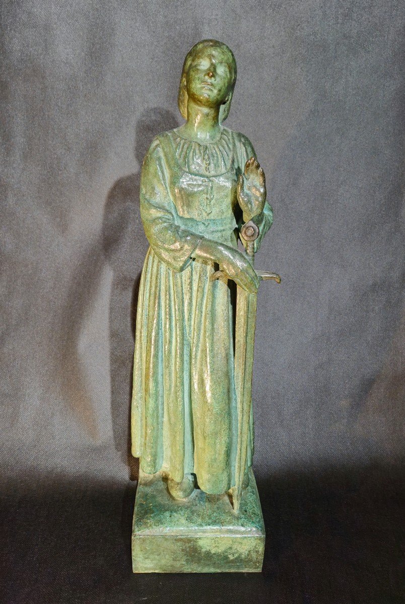 "saint Joan Of Arc" Bronze, Artist's Proof By Albert Marius Patrisse Circa 1943.