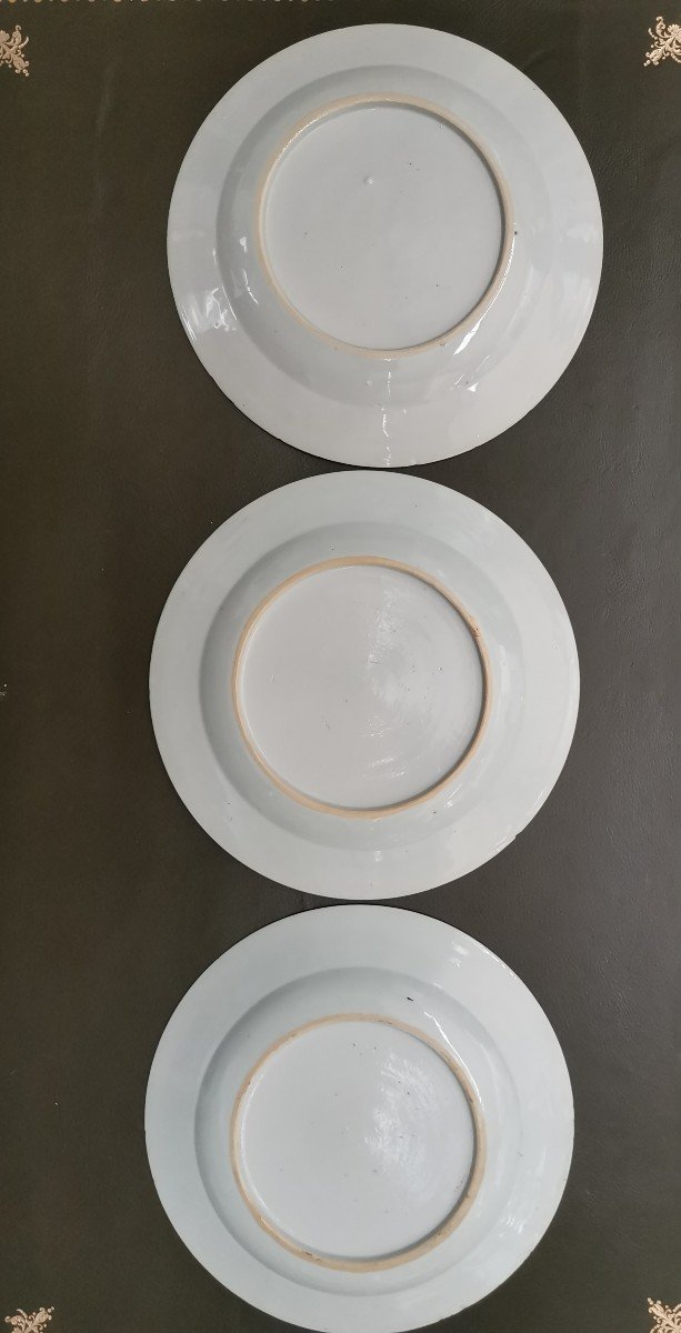 3 Assiettes Porcelaine De Chine 18ème -photo-2