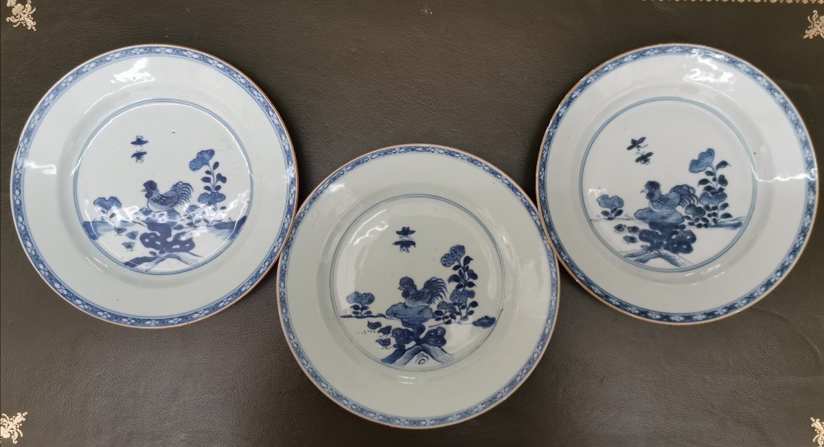 3 Assiettes Porcelaine De Chine 18ème 