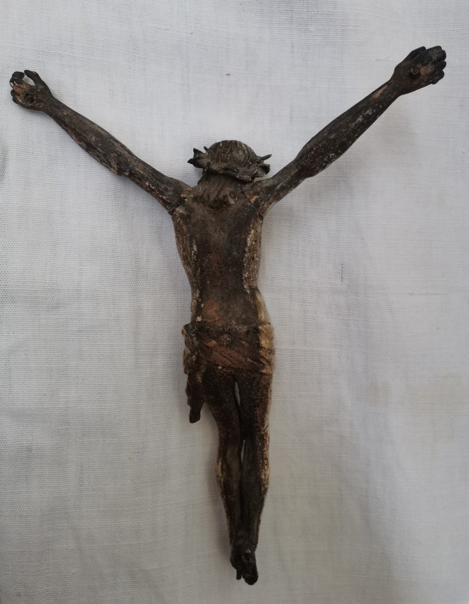 18th Century Carved Wooden Crucifix-photo-3