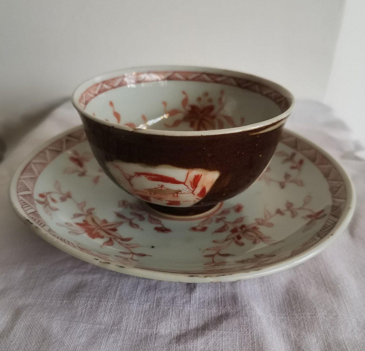 Tasse Et Sous Tasse Porcelaine De Chine 18ème 