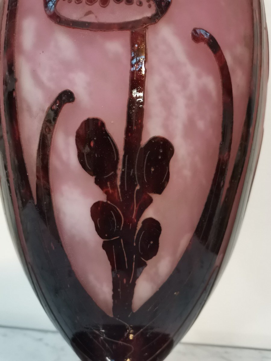 Digital Vase By Schneider French Glass. Art Deco -photo-2