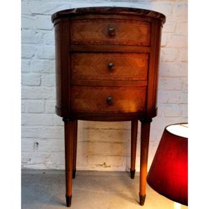 Bedside Table. Small Louis XVI Chest Of Drawers Marquetry