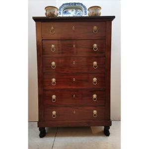 1st Empire Mahogany Chest Of Drawers 