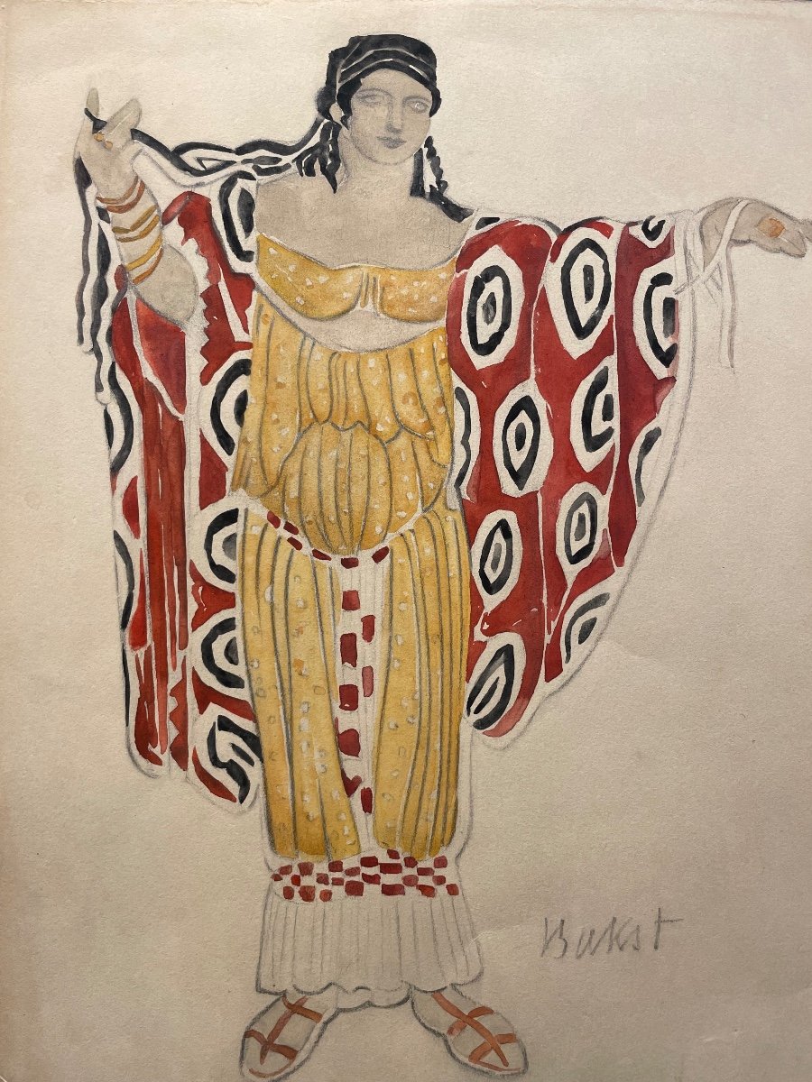 Léon Bakst   (1866-1924), Aquarelle Signée