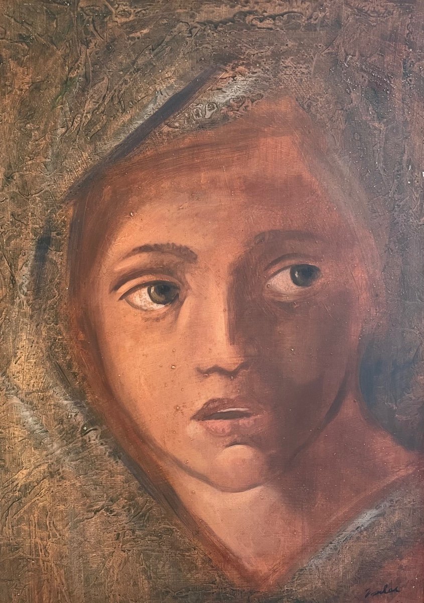 Milivoy Uzelac (1897-1977), Visage, Huile Sur Toile