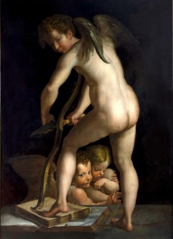 Cupidon Taillant son Arc 140 X 103 Portrait En Pied Hst  XVIII