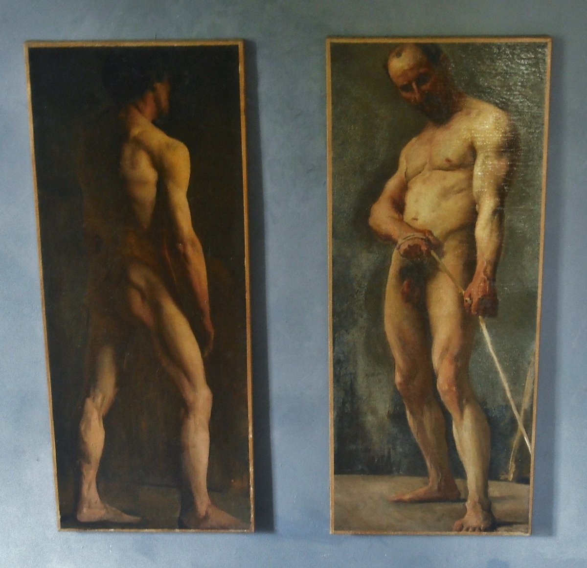 Two Large Portraits In Foot 80 X 33 Steman - Hst