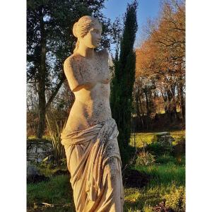 Grande Sculpture   avec  Socle 191 Cm - XIX ème - Aphrodite  