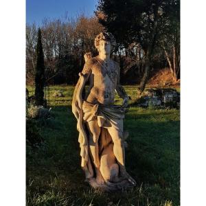 Grande Sculpture  Pierre Reconstituée 200 Cm – Le Chasseur XIXème