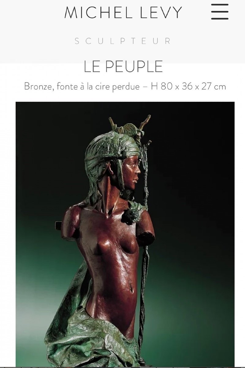 Bronze Buste De Femme «  The People »  Michel Levy , Cire Perdue, XX ème Siècle. -photo-8