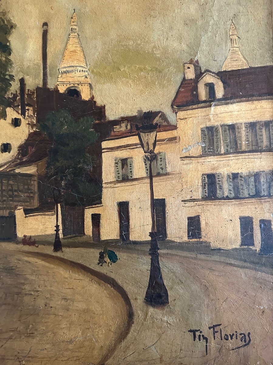 Constantin ( Tin ) Florias ( 1897- 1969). Rue de Montmartre à Paris. -photo-4