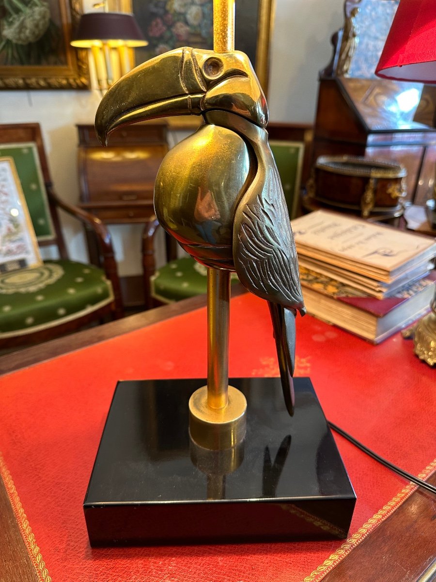 1970' Duval Brasseur Style Toucan Lamp.-photo-1