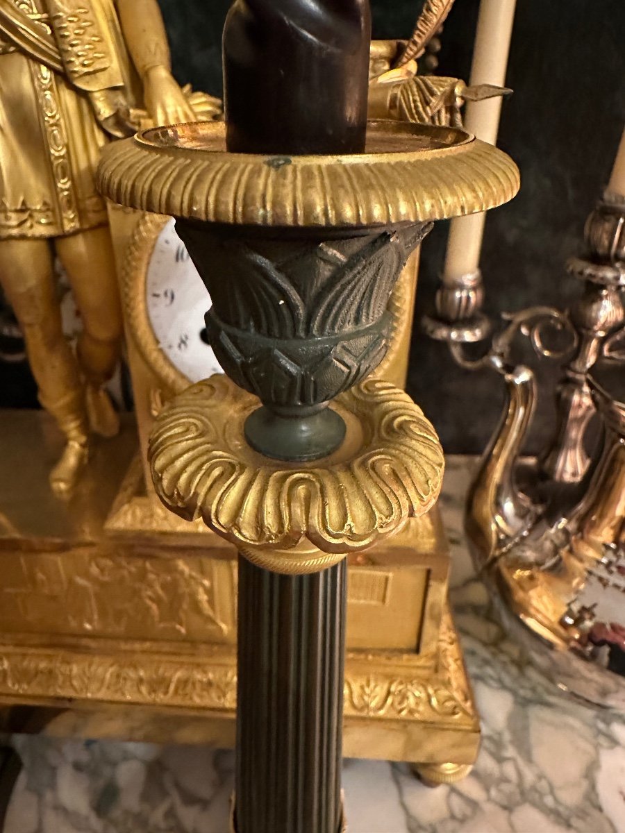 Pair Bronze Torches / Candlesticks.-photo-4