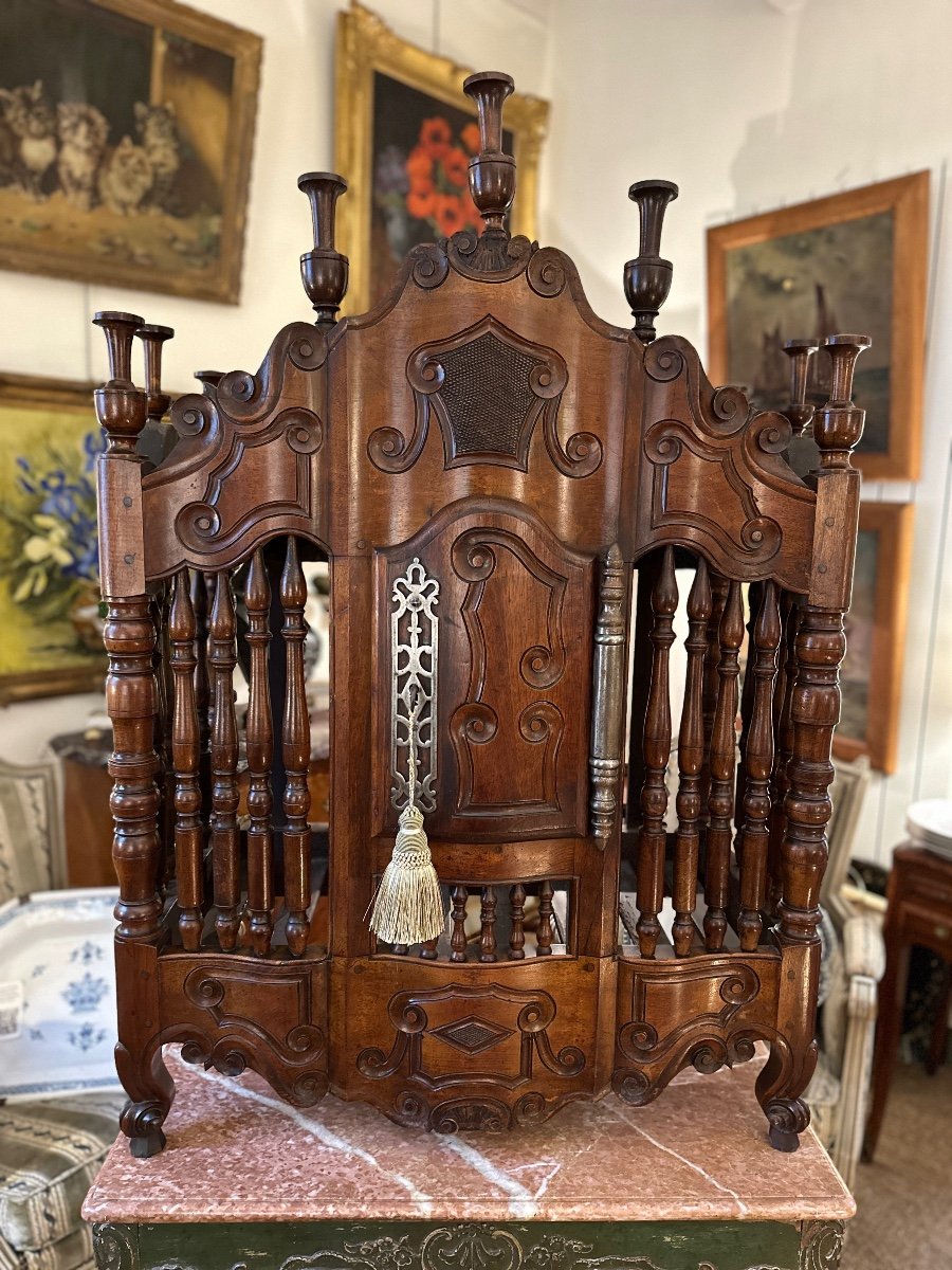 Provençal Panetière From Fourques In Walnut, From The 18th Century.-photo-3