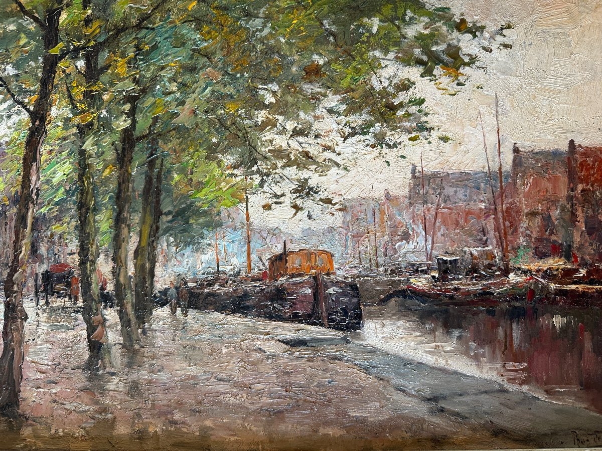 The Peniches Along The Canal. Prosper De Wit (1860-1947). -photo-3