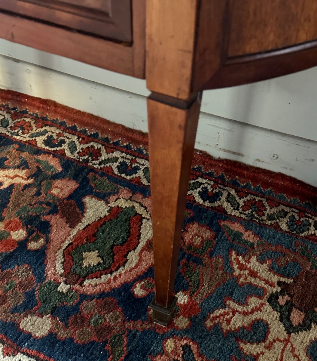 Console In Half-moon Shape, Louis XVI Style In Mahogany. -photo-2