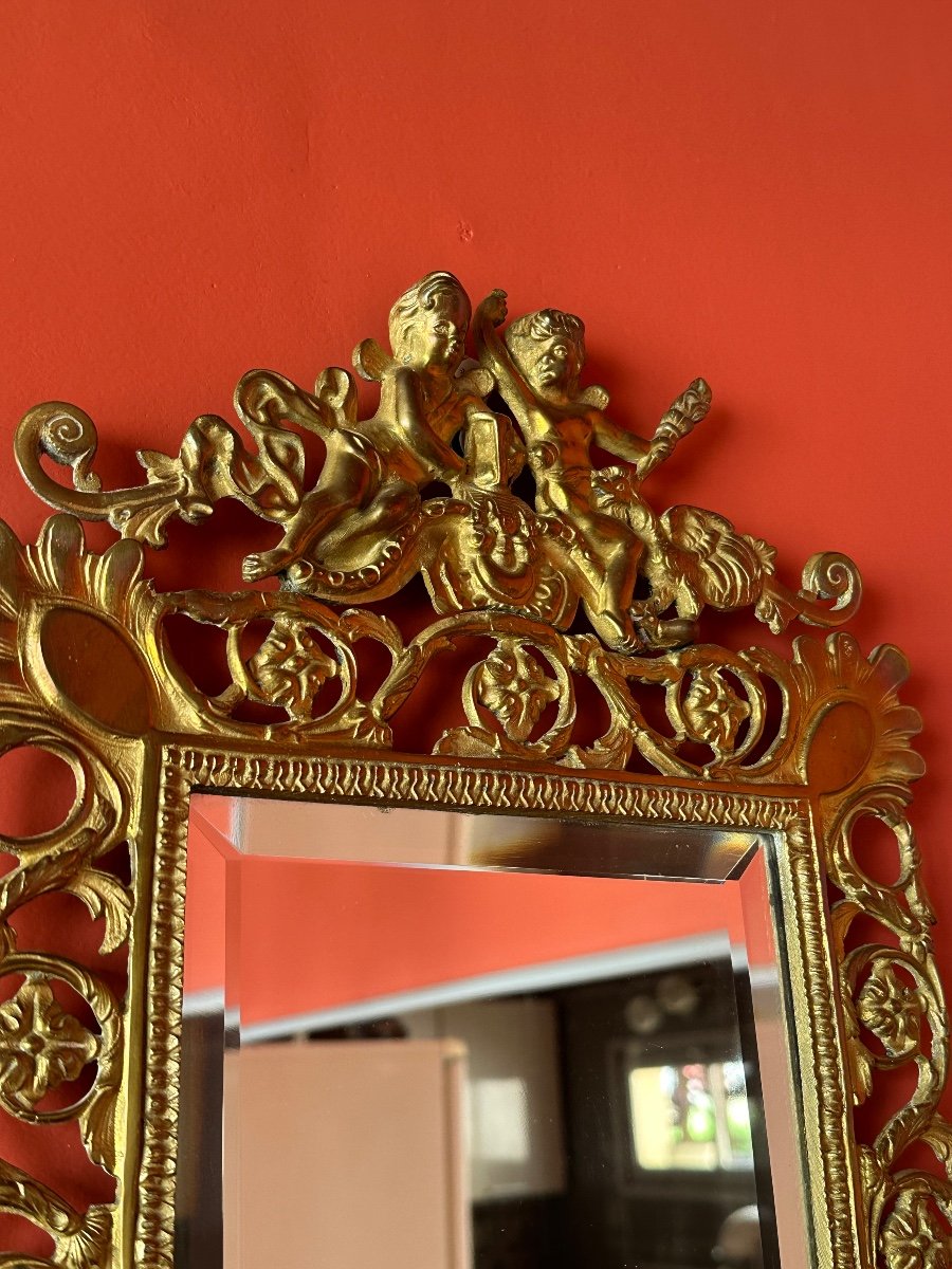 19th Century Bronze Mirror. -photo-2