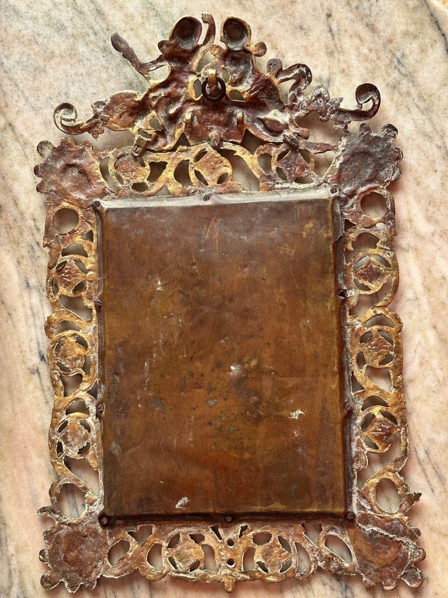 19th Century Bronze Mirror. -photo-4