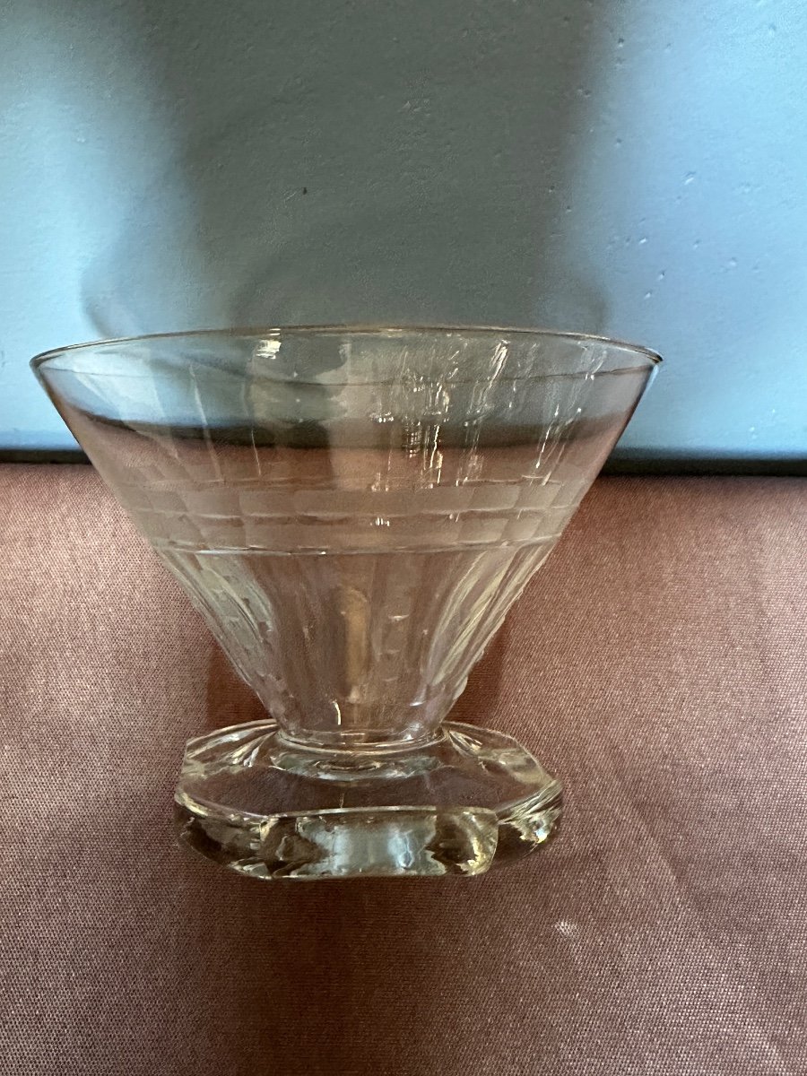 Service De Verres En Cristal Taillé, D’époque Art-deco. -photo-4