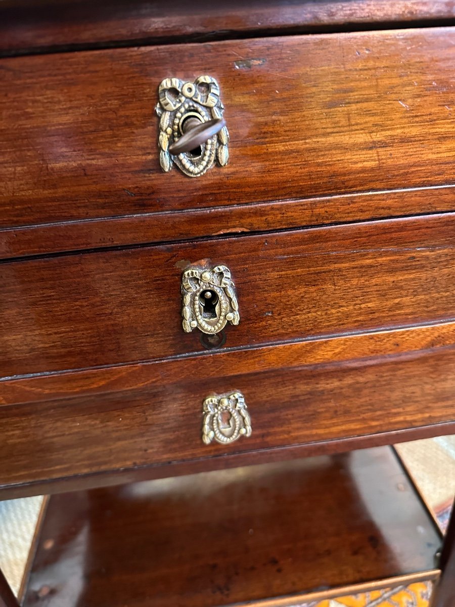 Louis XVI Period Mahogany Bedside Table.-photo-2