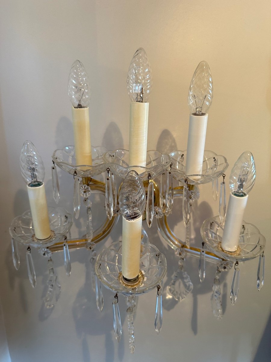 Set Of Six Large Marie-thérèse Wall Lights With Six Light Arms. -photo-4