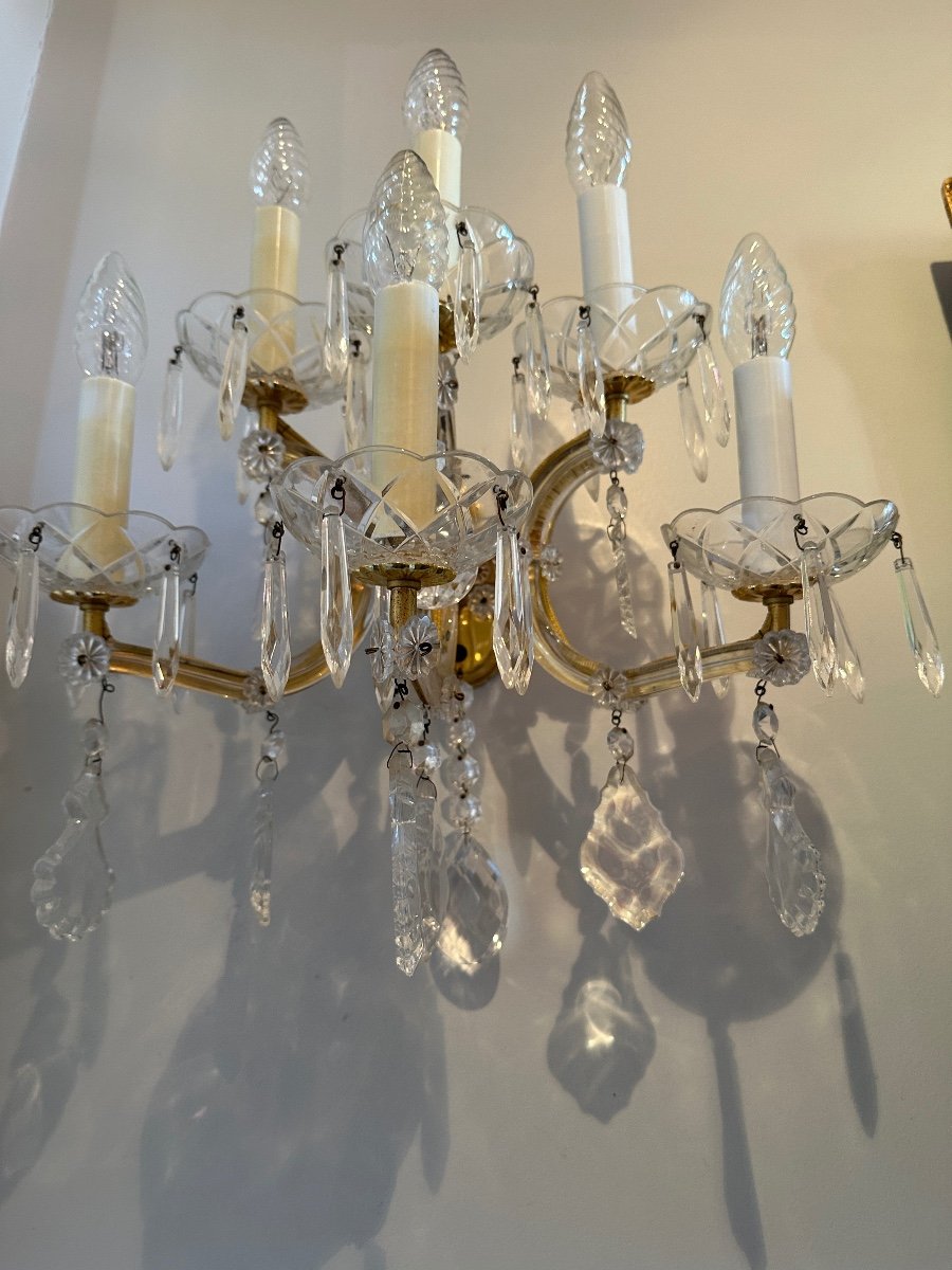 Set Of Six Large Marie-thérèse Wall Lights With Six Light Arms. -photo-2